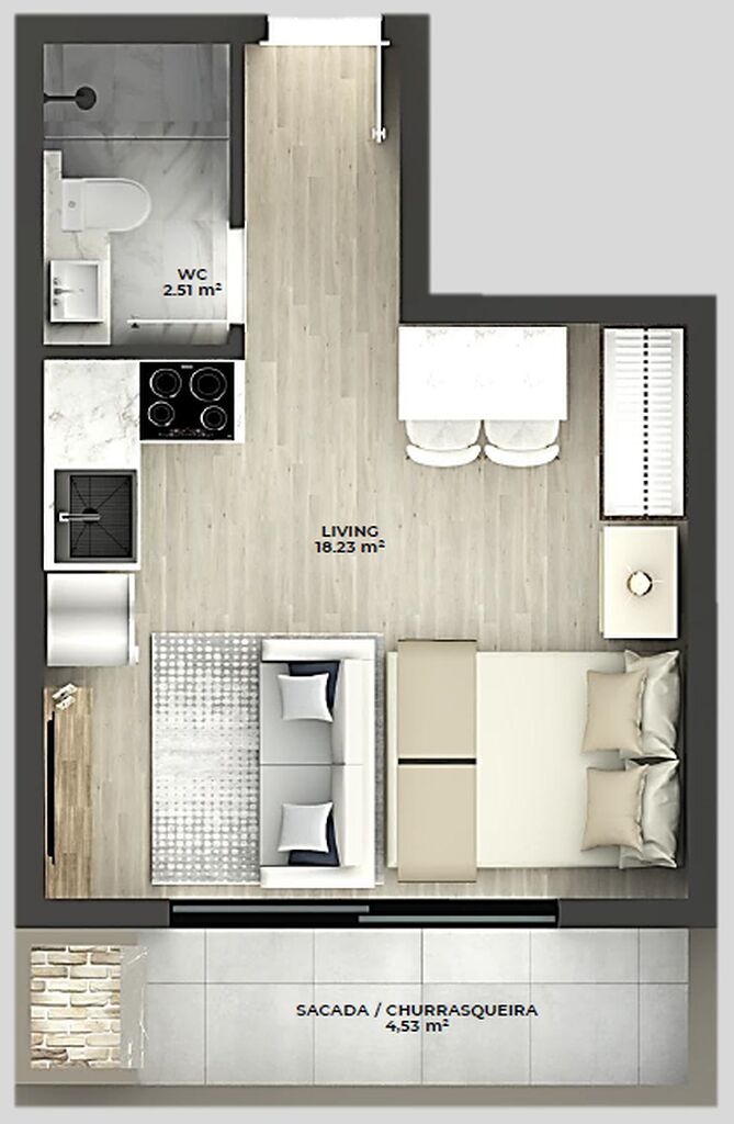 Apartamento, 1 quarto, 71 m² - Foto 2