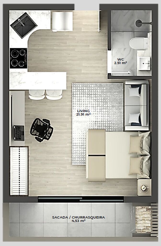 Apartamento, 1 quarto, 71 m² - Foto 3