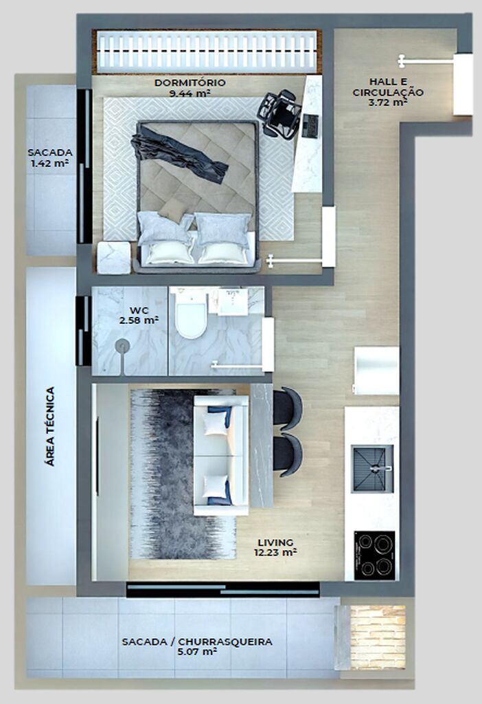 Apartamento, 1 quarto, 71 m² - Foto 4