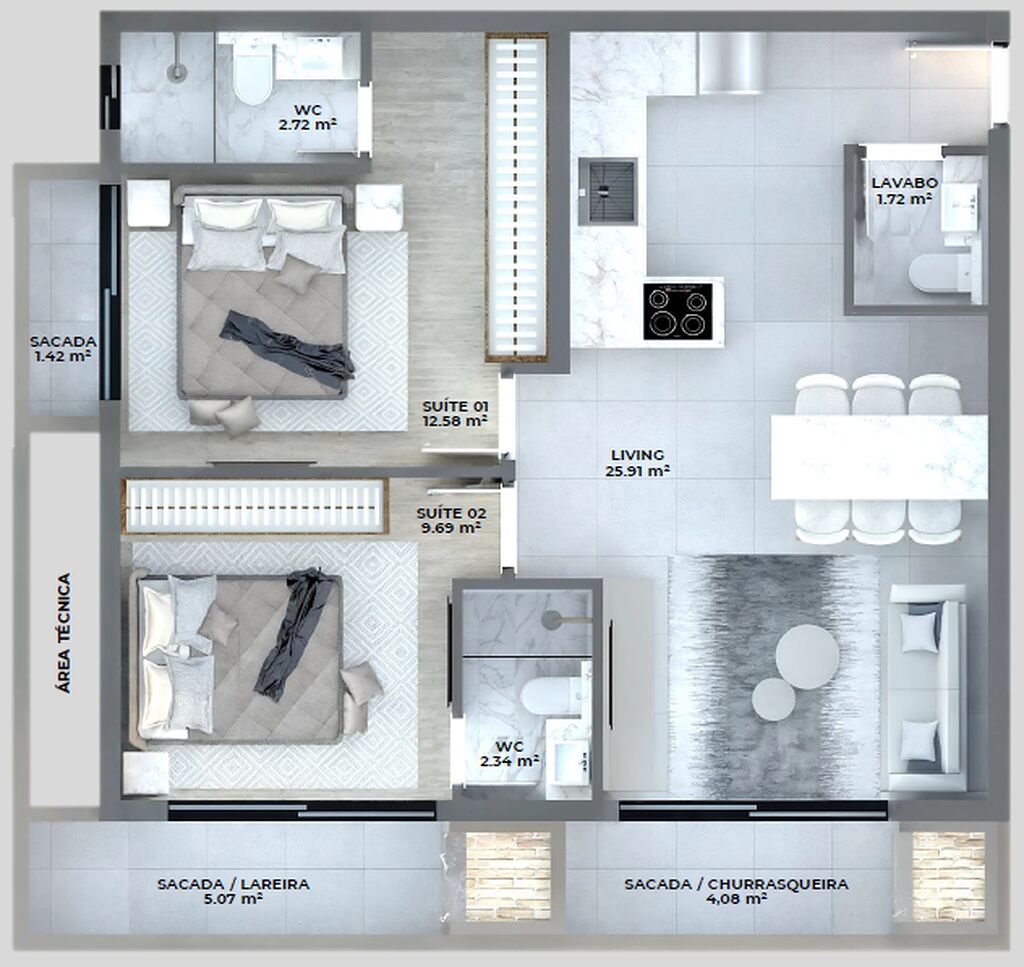 Apartamento, 1 quarto, 71 m² - Foto 8
