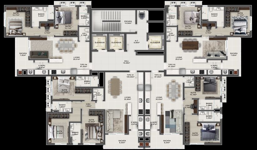 Apartamento, 2 quartos, 87 m² - Foto 2
