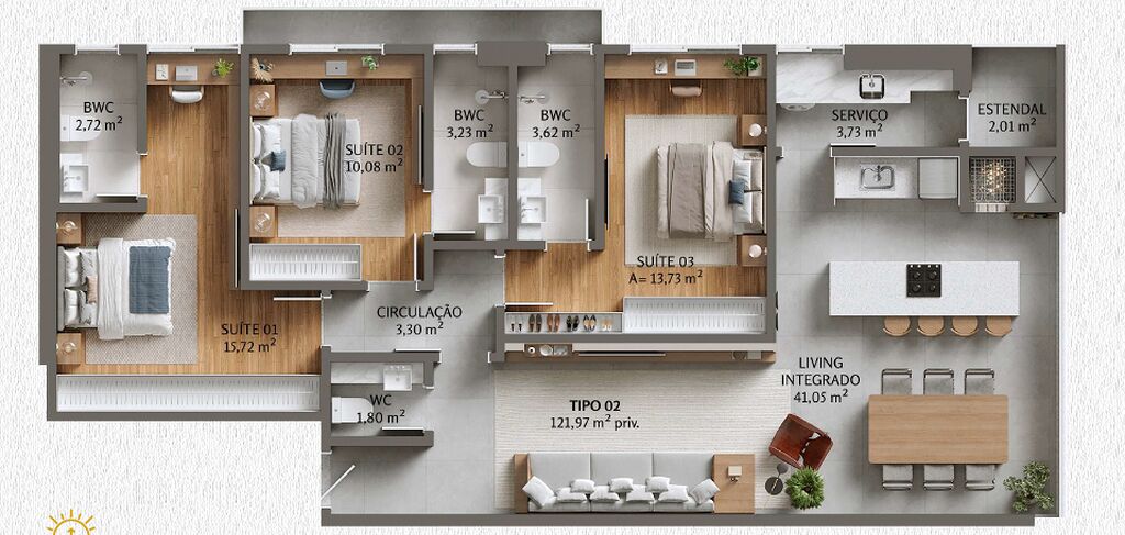 Apartamento, 3 quartos, 121 m² - Foto 5