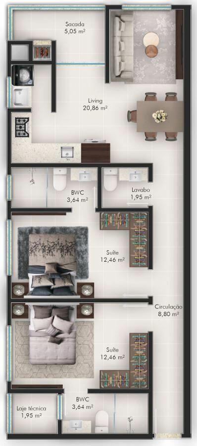 Apartamento, 2 quartos, 86 m² - Foto 3