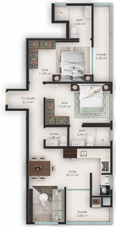 Apartamento, 2 quartos, 86 m² - Foto 5