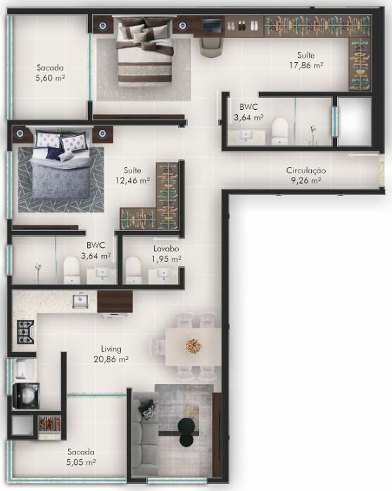Apartamento, 2 quartos, 86 m² - Foto 8