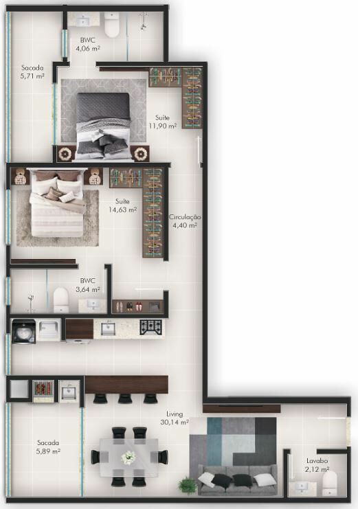 Apartamento, 2 quartos, 86 m² - Foto 9