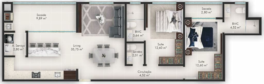 Apartamento, 2 quartos, 86 m² - Foto 10
