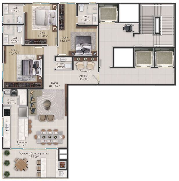 Apartamento, 119 m² - Foto 4