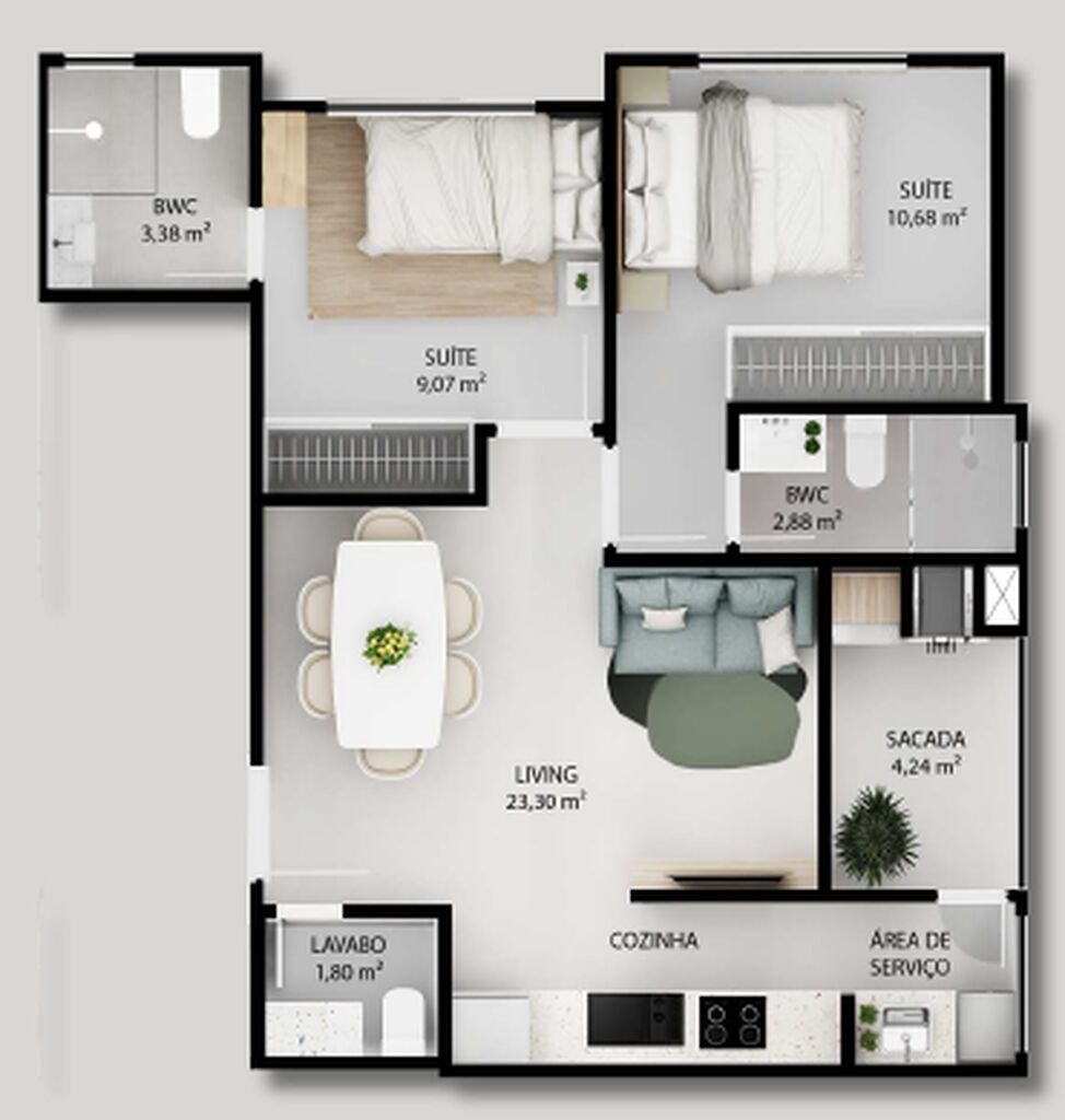 Apartamento, 2 quartos, 89 m² - Foto 2