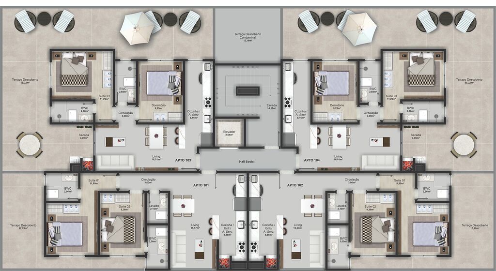 Apartamento, 2 quartos, 61 m² - Foto 2
