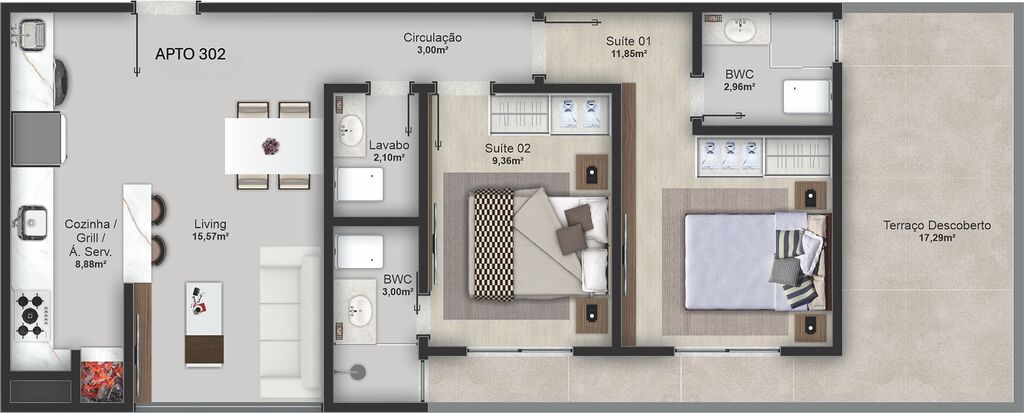 Apartamento, 2 quartos, 61 m² - Foto 8