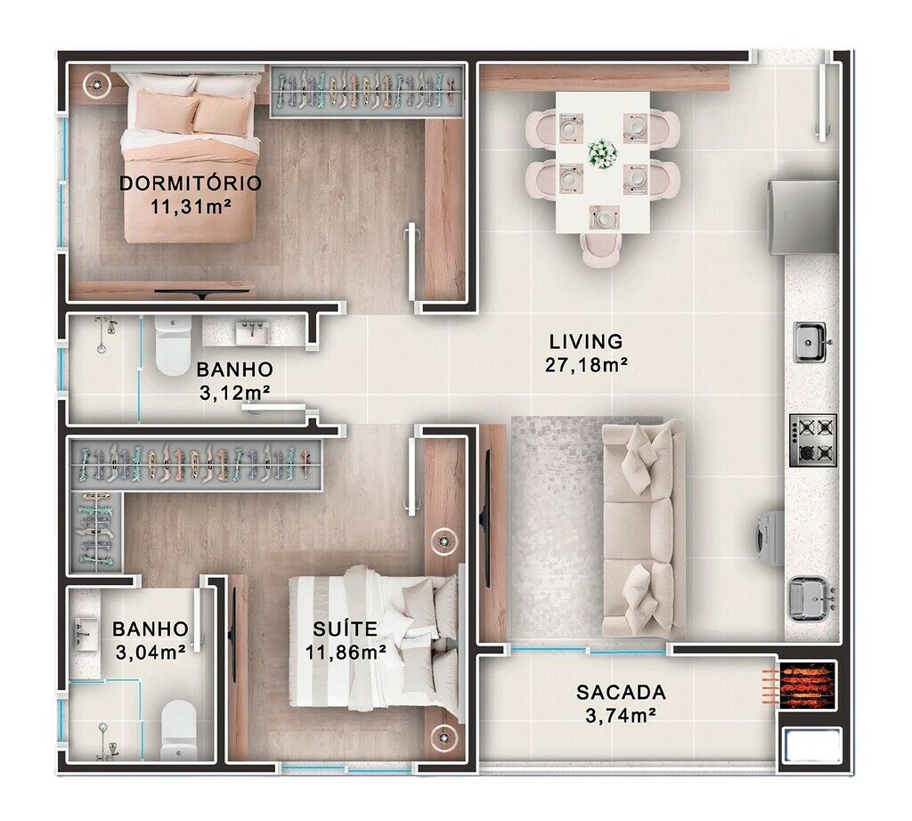 Apartamento, 2 quartos, 68 m² - Foto 5