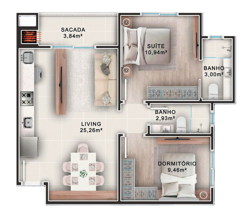 Apartamento, 2 quartos, 75 m² - Foto 3