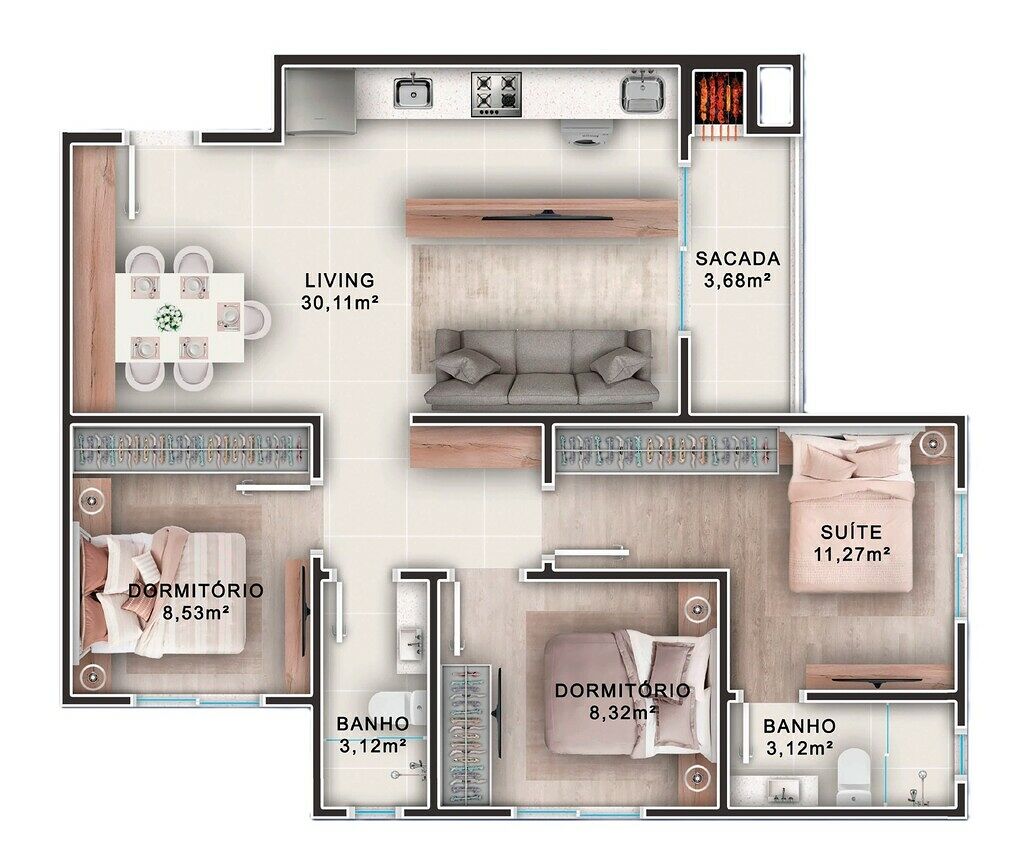 Apartamento, 2 quartos, 75 m² - Foto 6