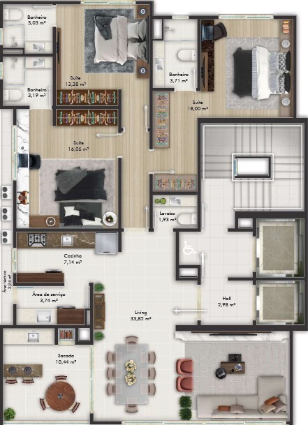 Apartamento, 3 quartos, 135 m² - Foto 2