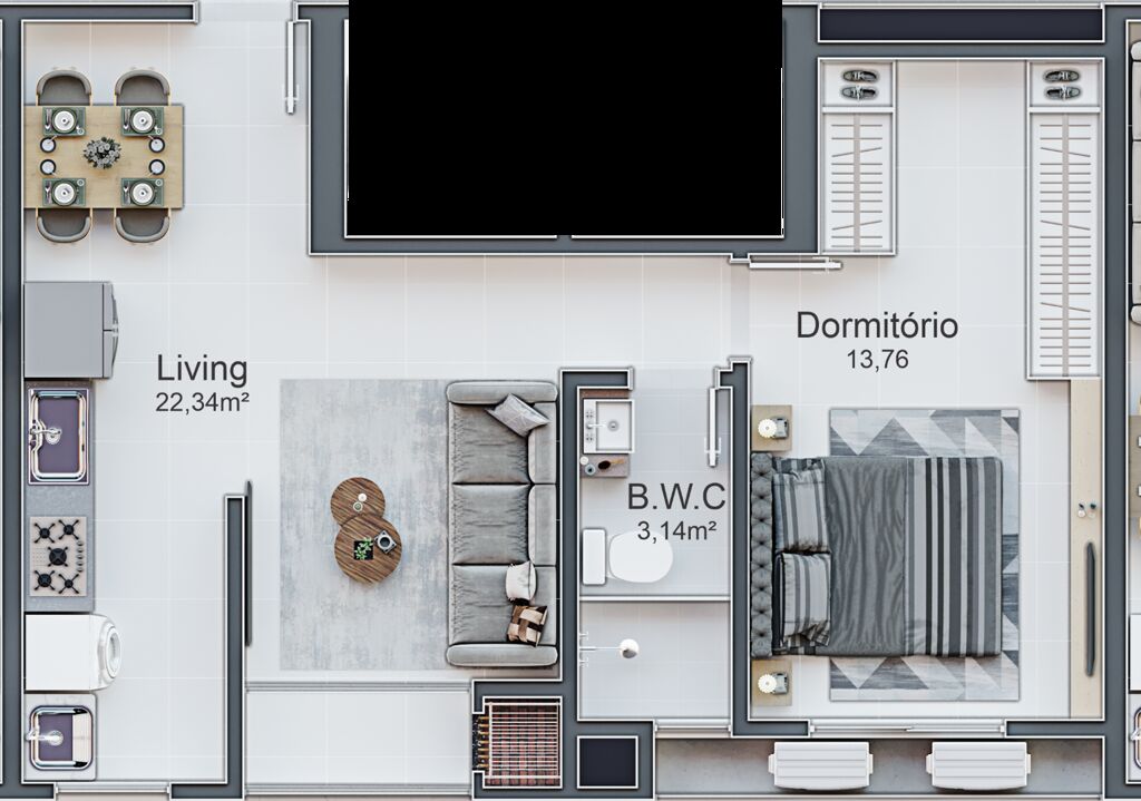 Apartamento, 45 m² - Foto 2