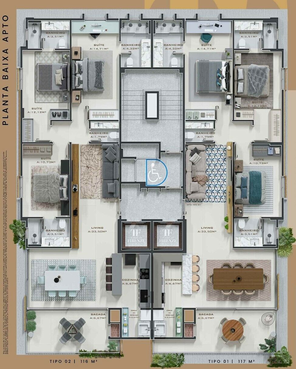 Apartamento, 3 quartos, 117 m² - Foto 1