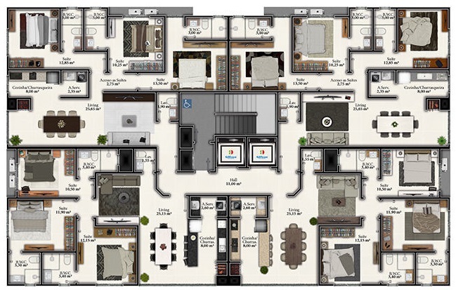 Apartamento, 3 quartos, 98 m² - Foto 2