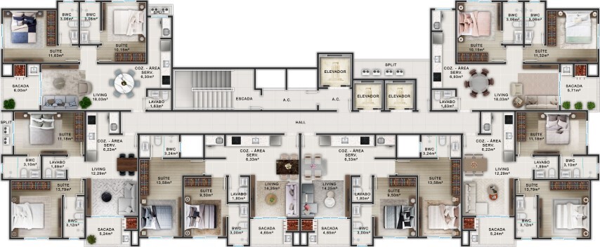 Apartamento, 2 quartos, 69 m² - Foto 2