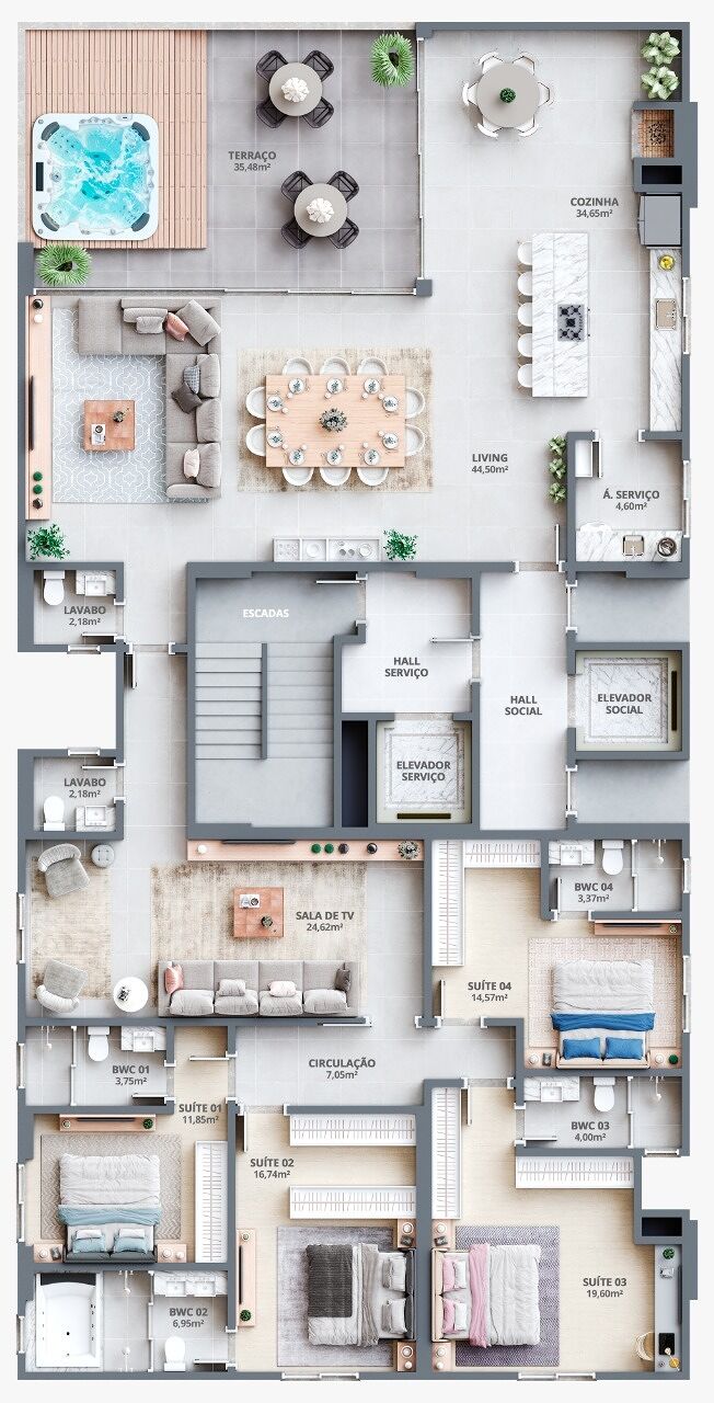 Apartamento, 4 quartos, 266 m² - Foto 1
