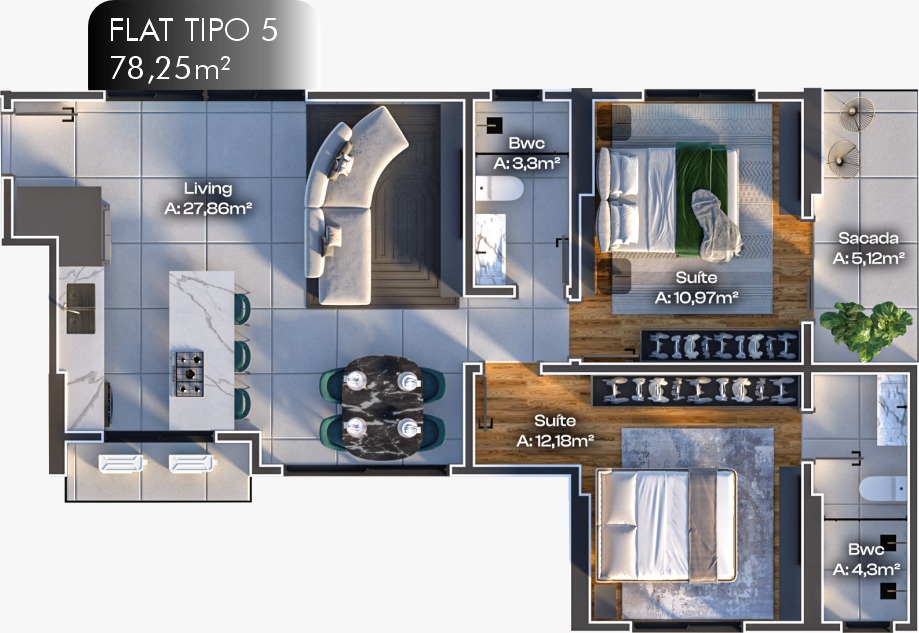 Apartamento, 2 quartos, 78 m² - Foto 8