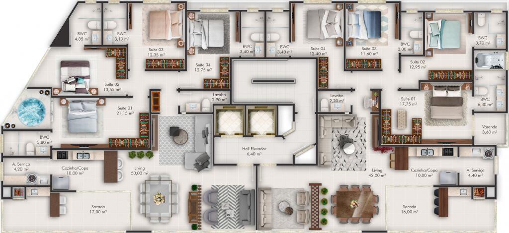Apartamento, 4 quartos, 174 m² - Foto 2