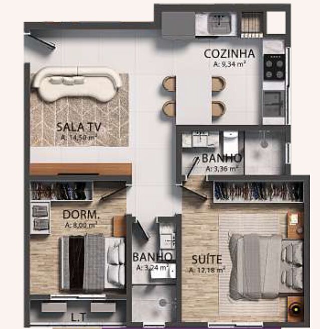 Apartamento, 2 quartos, 61 m² - Foto 6