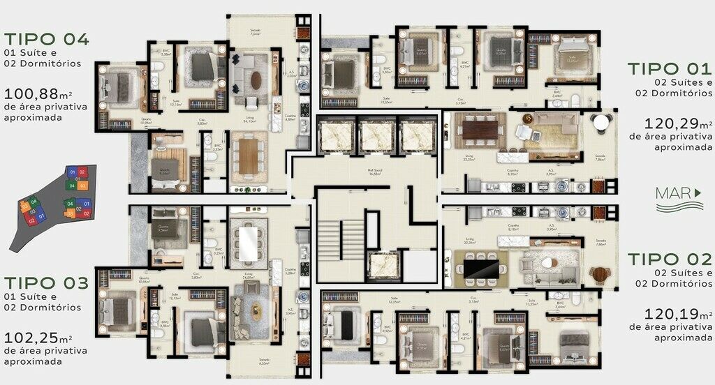 Apartamento, 3 quartos, 100 m² - Foto 3