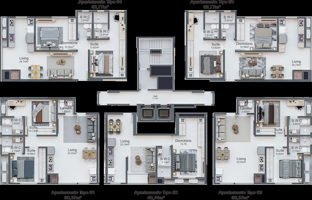 Apartamento, 2 quartos, 60 m² - Foto 1