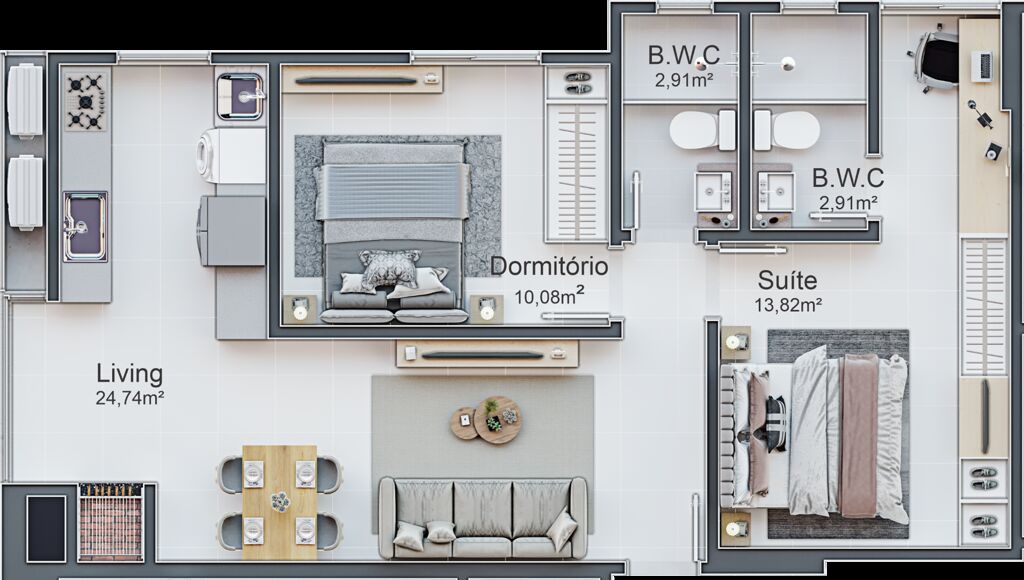 Apartamento, 2 quartos, 60 m² - Foto 5