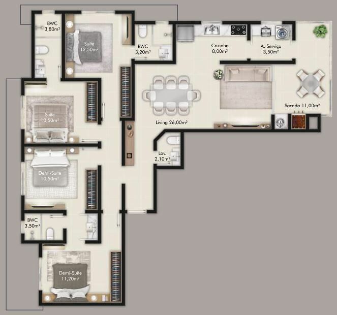 Apartamento, 3 quartos, 111 m² - Foto 4