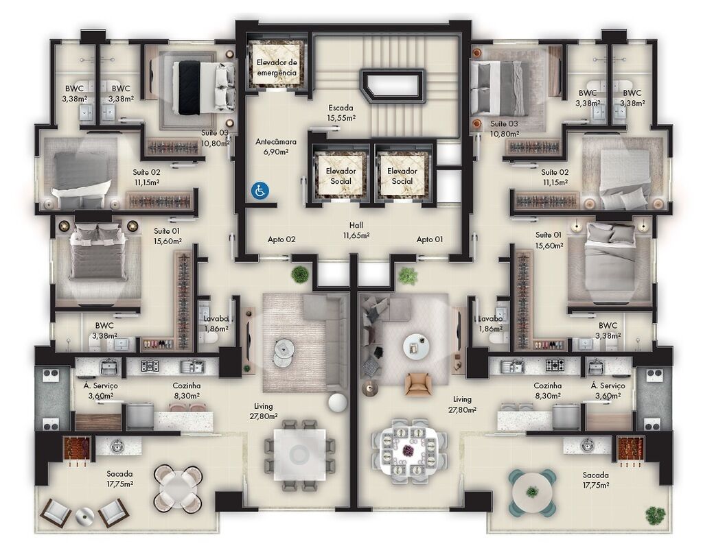 Apartamento, 4 quartos, 259 m² - Foto 2