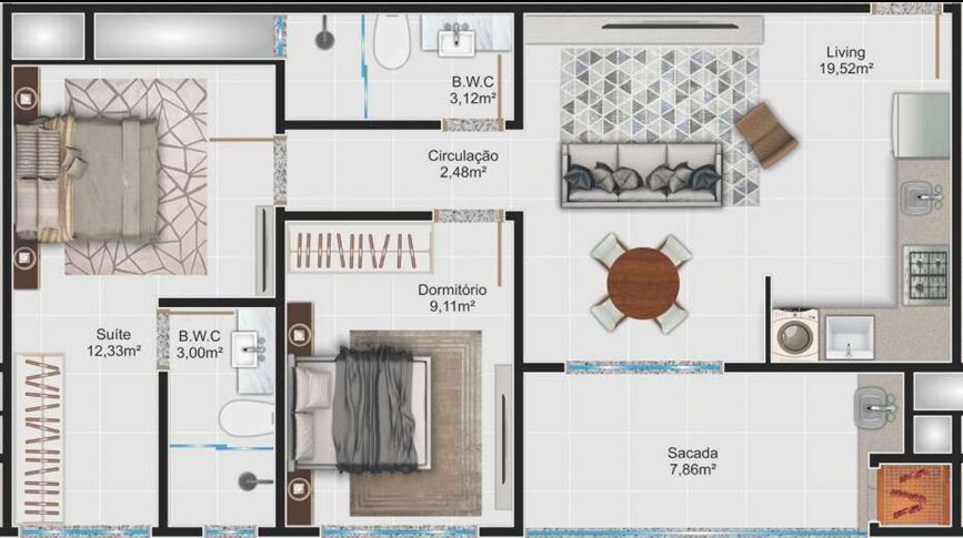 Apartamento, 3 quartos, 68 m² - Foto 5