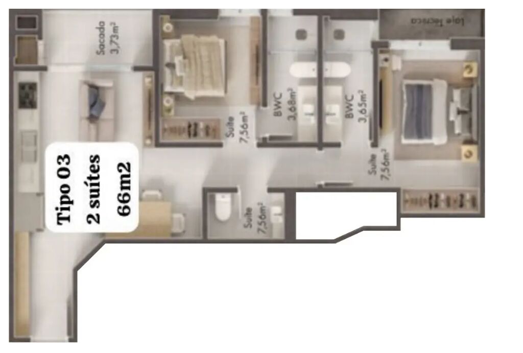 Apartamento, 2 quartos, 68 m² - Foto 5