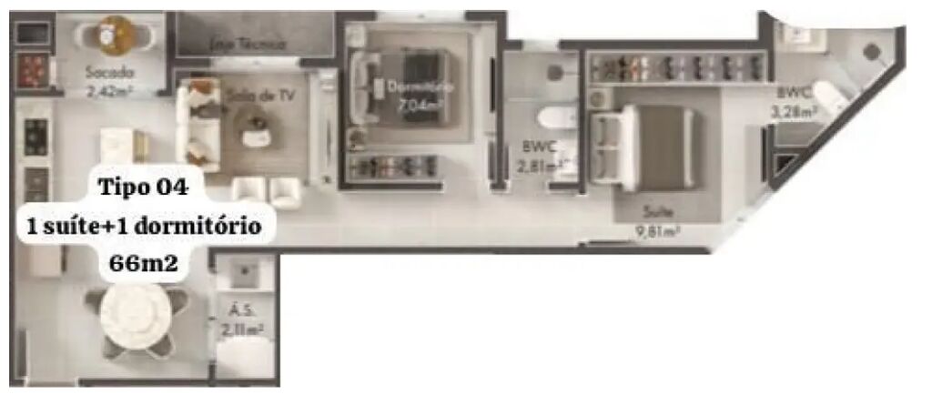 Apartamento, 2 quartos, 68 m² - Foto 6