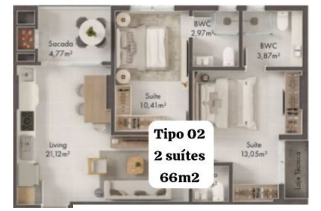 Apartamento, 2 quartos, 68 m² - Foto 7