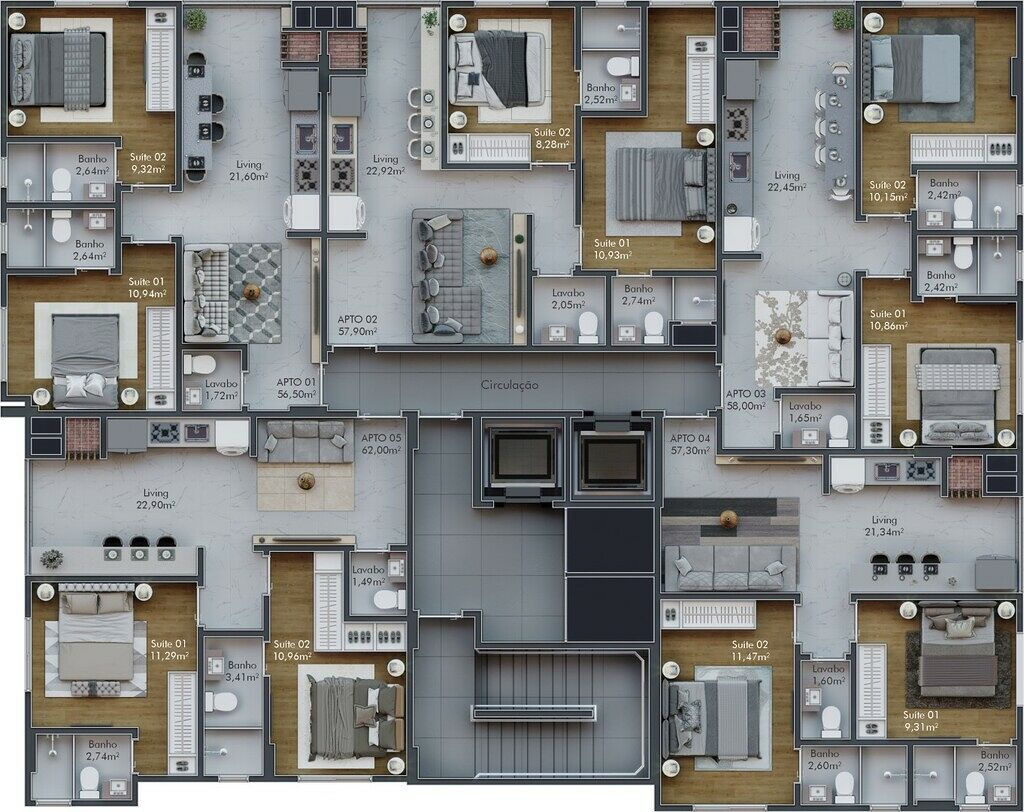 Apartamento, 2 quartos, 54 m² - Foto 2