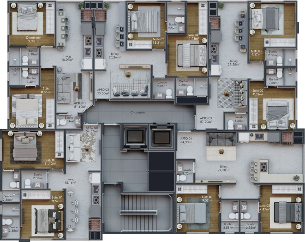 Apartamento, 2 quartos, 54 m² - Foto 3
