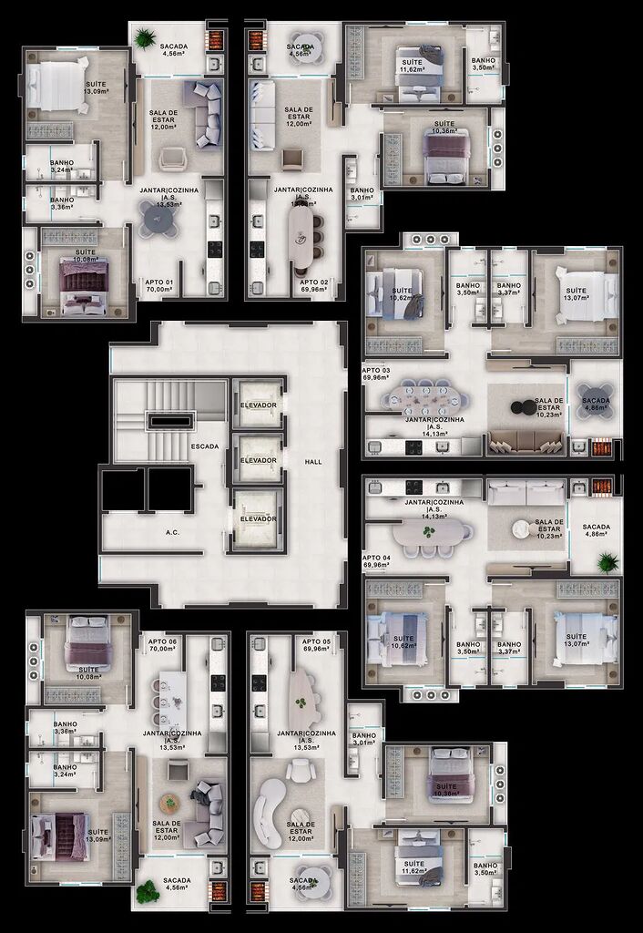 Apartamento, 2 quartos, 70 m² - Foto 2