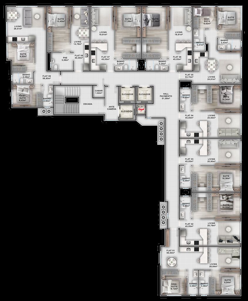 Apartamento, 1 quarto, 45 m² - Foto 3
