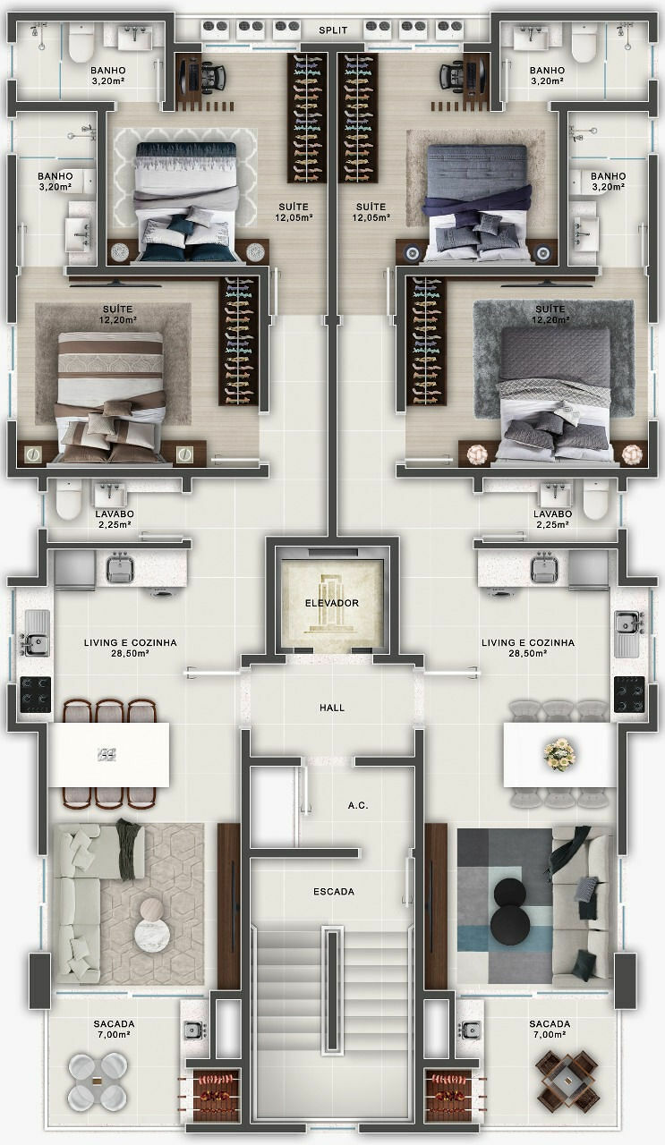 Apartamento, 2 quartos, 74 m² - Foto 1
