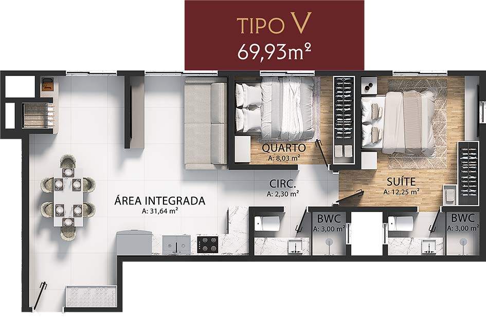 Apartamento, 2 quartos, 56 m² - Foto 7