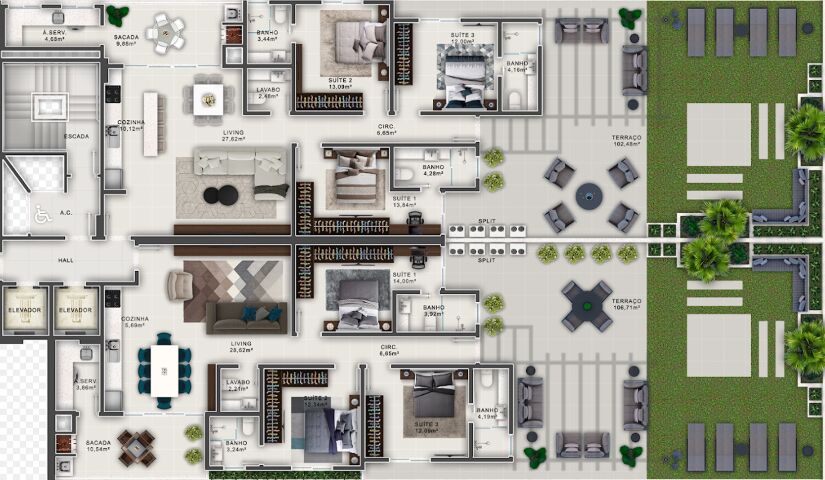 Apartamento, 3 quartos, 116 m² - Foto 1