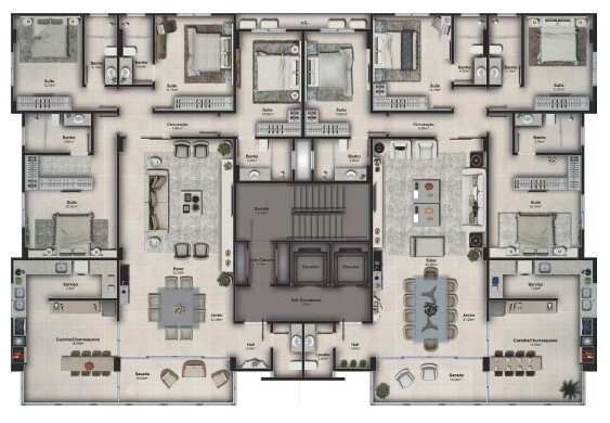 Apartamento, 4 quartos, 193 m² - Foto 2