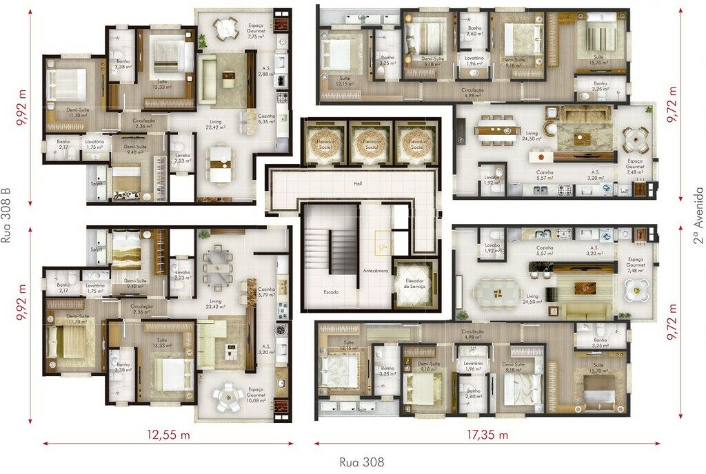 Apartamento, 3 quartos, 100 m² - Foto 2