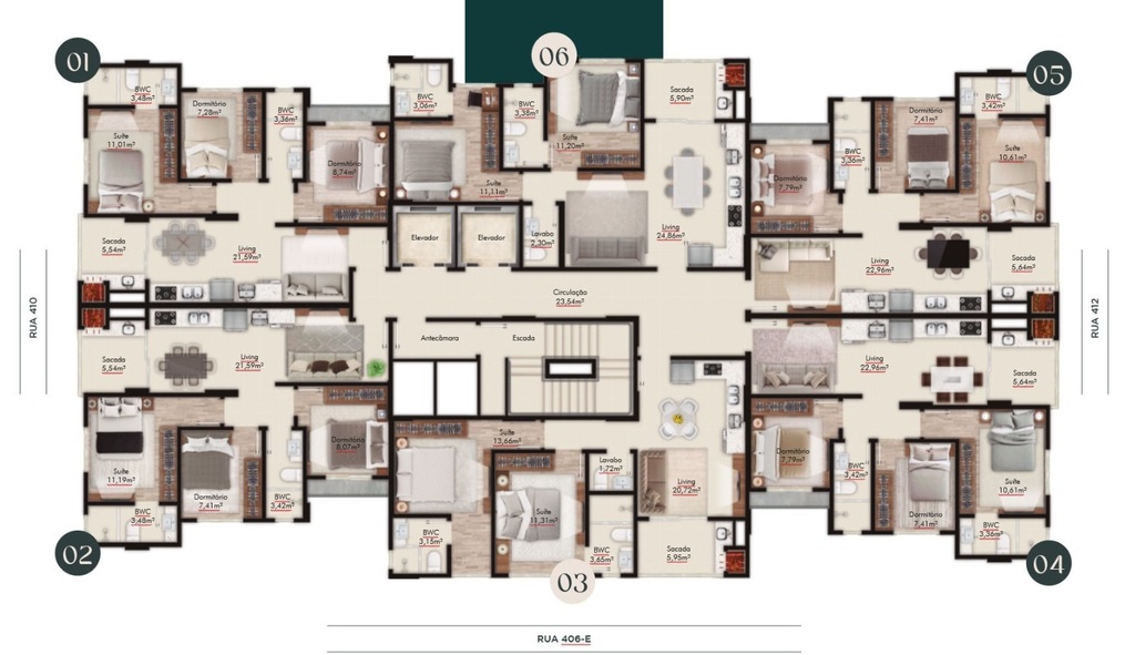 Apartamento, 2 quartos, 69 m² - Foto 2