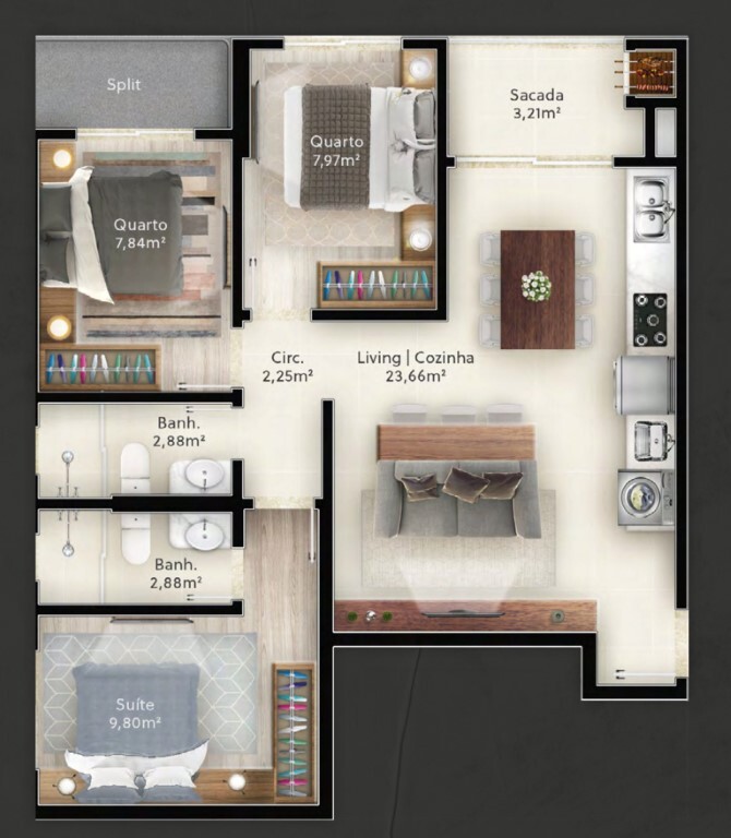 Apartamento, 65 m² - Foto 6
