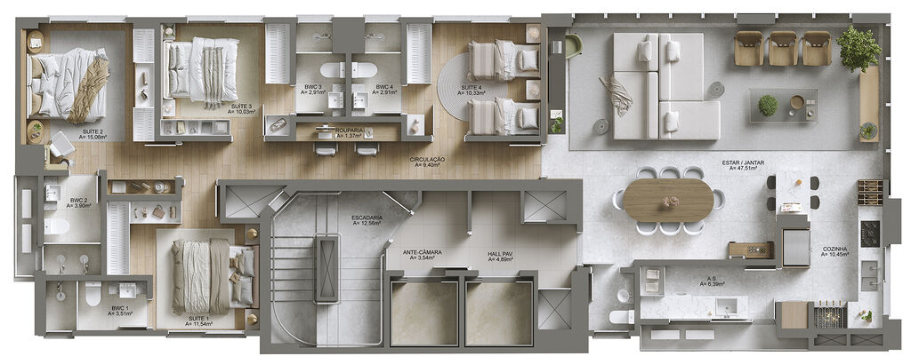 Apartamento, 4 quartos, 158 m² - Foto 2