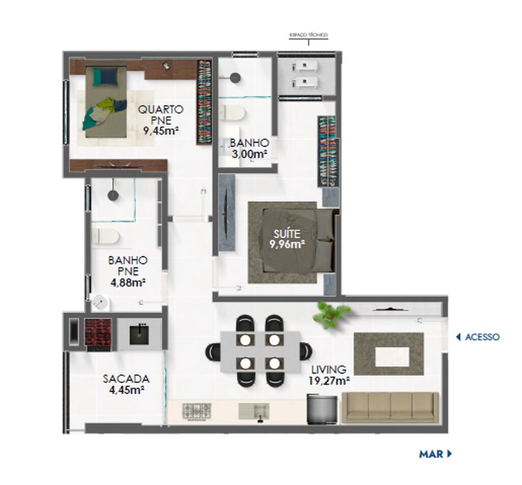 Apartamento, 3 quartos, 70 m² - Foto 3