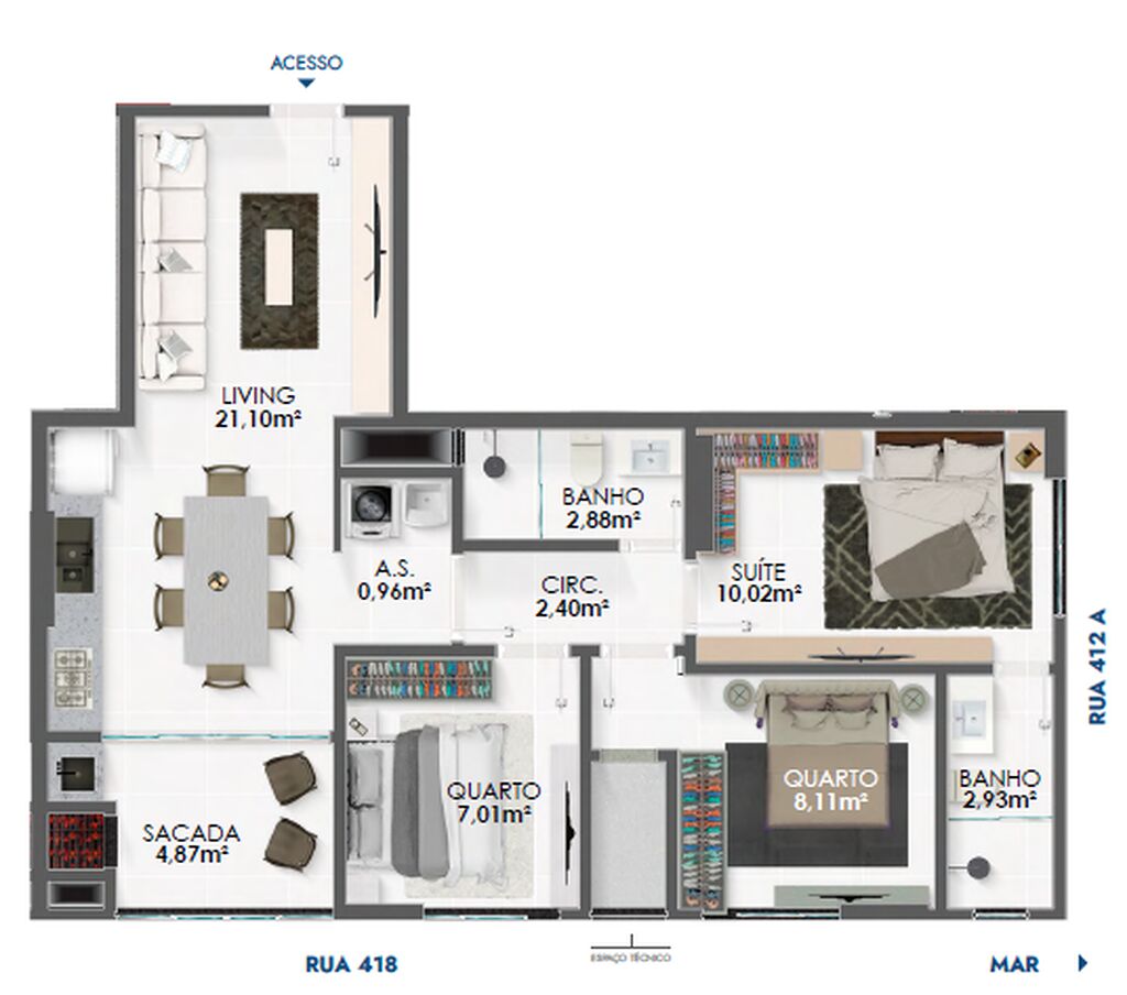 Apartamento, 3 quartos, 70 m² - Foto 4